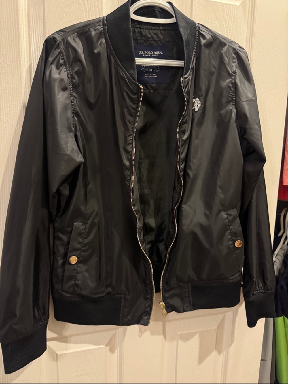 U.S. Polo Assn. Black Men's Lightweight Bomber Jacket